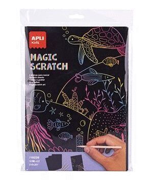 BLISTER LAMINAS PARA RASCAR MAGIC SCRATCH + HERRAMIENTAS 10 HOJAS APLI