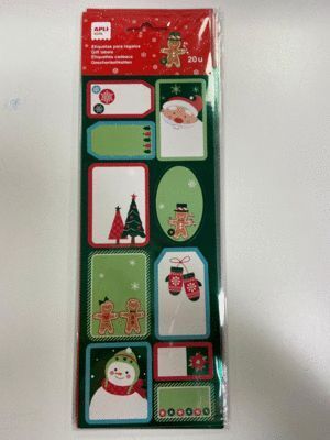 ETIQUETAS PARA REGALO NAVIDAD PAPA NOEL 20 UNIDADES APLI