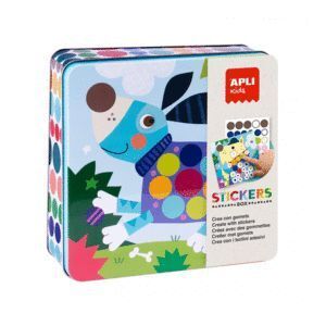 JUEGO DE GOMETS EN CAJA METÁLICA - PERROS APLI KIDS