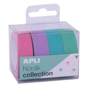 PACK 4 CINTAS ADHESIVAS DE PAPEL WASHI NORDIK APLI