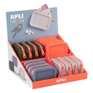 MONEDERO SILICONA APLI NEON GRIS