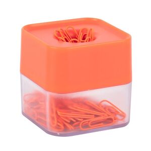 DISPENSADOR MAGNÉTICO DE CLIPS NEON NARANJA APLI