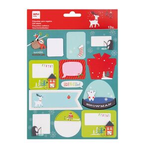 ETIQUETAS REGALO NAVIDAD BOLA NIEVE APLI