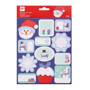 ETIQUETAS REGALO NAVIDAD CASITA NEVADA APLI