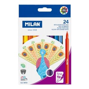 ROTULADORES MILAN PUNTA FINA 24 COLORES
