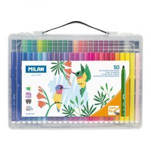 ROTULADORES MILAN MALETIN 50 COLORES PUNTA CONICA COLIBRI