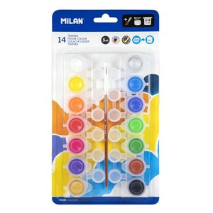 TÉMPERA BLISTER 5ML 14 COLORES + PINCEL MILAN