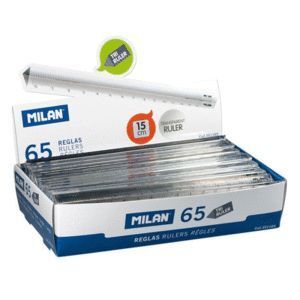 REGLA MILAN 15CM PLASTICO TRANSPARENTE TRIANGULAR
