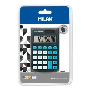 BLÍSTER CALCULADORA POCKET NEGRA 8 DÍGITOS CON FUNDA MILAN