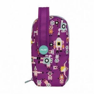 PLUMIER DESPLEGABLE HAPPY BOTS LILA MILAN