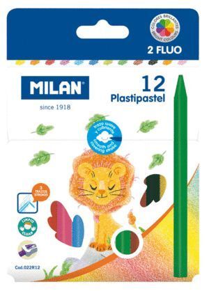 CERAS MILAN PLASTIPASTEL 12 COLORES SURTIDOS