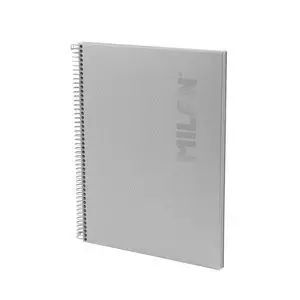 LIBRETA A4 LINEAS MILAN SHADOW GRIS
