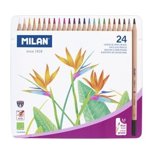 LÁPICES MILAN CAJA METALICA 24 COLORES