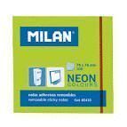 NOTAS ADHESIVAS 76 X 76MM 100 UNIDADES VERDE FLUOR MILAN