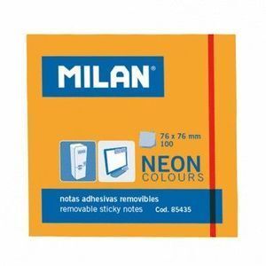 NOTAS ADHESIVAS 76 X 76MM 100 UNIDADES NARANJA FLUOR MILAN