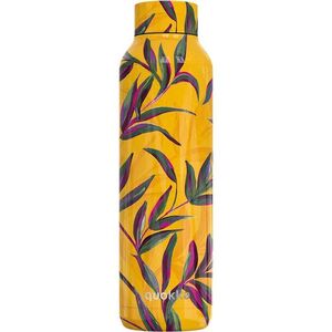 BOTELLA TÉRMICA ACERO INOXIDABLE 630ML AMARILLA FLORES QUOKKA