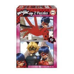 PUZZLE EDUCA 2X48 PZAS MIRACULOUS LADY BUG