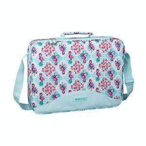 CARTERA ESC. SAFTA 38X28 MOOS FLAMINGO TURQUOISE