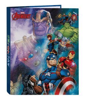 CARPETA FOLIO 4 ANILLAS MIXTAS AVENGERS HEROES VS THANO