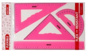 ESTUCHE REGLAS FLEXIBLES ROSA SAFTA