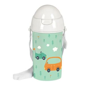 BOTELLA 500ML CON PAJITA COCHES