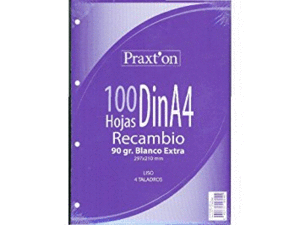 RECAMBIO A4 LISO 100H 90GR PRAXTON