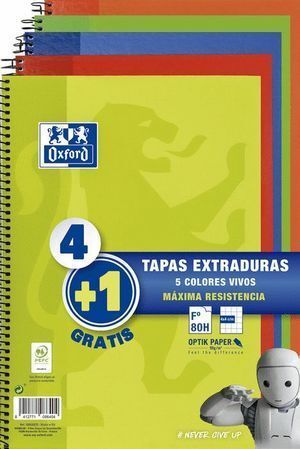 BLOC FOLIO CUADROS 4X4 TAPA EXTRA DURA 80H OXFORD 