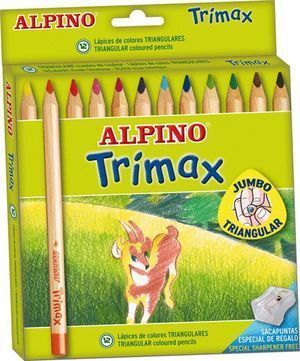 LÁPICES ALPINO DE MADERA TRIMAX 12 COLORES