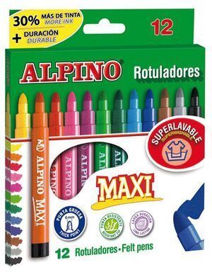 ROTULADOR ALPINO PUNTA GRUESA 12 COLORES