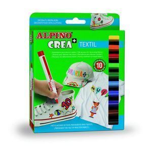 ROTULADOR ALPINO 10 COLORES CREA TEXTIL