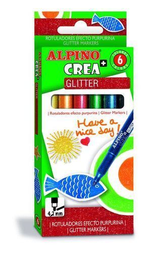 ROTULADORES ALPINO PURPURINA CREA GLITTER MARKER 6 UNIDADES