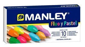 CERAS MANLEY 10 COLORES ESPECIALES FLUOR Y PASTEL