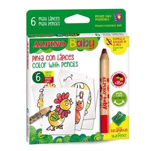 LAPIZ ALPINO BABY LA GRANJA 6 COLORES