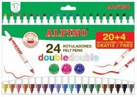 ROTULADOR ALPINO 24 COLORES DOBLE PUNTA