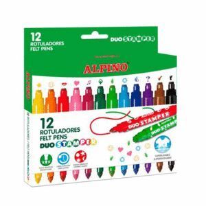 ROTULADOR ALPINO STAMPER DUO 12 COLORES