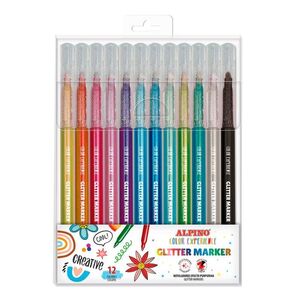 ROTULADOR ALPINO COLOR EXPERIENCE GLITTER 12 COLORES