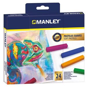 ESTUCHE 24 BARRAS PASTELES SUAVES MANLEY