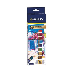 ESTUCHE MANLEY PINTURA ACRILICA 12 COLORES