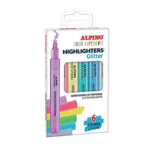 MARCADOR ALPINO GLITTER COLOR EXPERIENCE 6 COLORES