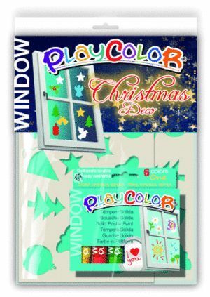 PINTURA PLAYCOLOR WINDOW ONE 6 COLORES + 2 PLAN. CHRISTMAS