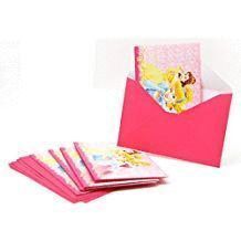 INVITACION CON SOBRE PRINCESAS DISNEY 14X9 6 UNIDADES