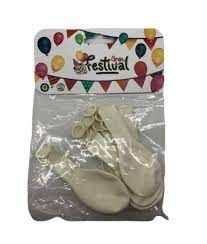 BOLSA 12 GLOBOS 25 CM BLANCO GRAN FESTIVAL