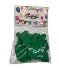 BOLSA 12 GLOBOS 25 CM VERDE GRAN FESTIVAL