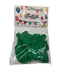 BOLSA 12 GLOBOS 25 CM VERDE GRAN FESTIVAL