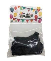 BOLSA 12 GLOBOS 25 CM NEGRO GRAN FESTIVAL