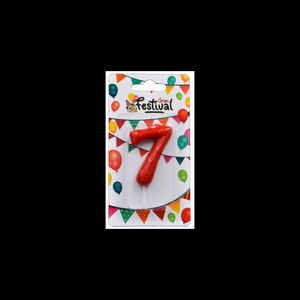 VELA NUMERO 7 ROJO