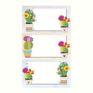 ETIQUETAS ESCOLARES MODELO CACTUS. BLISTER 9 STICKERS