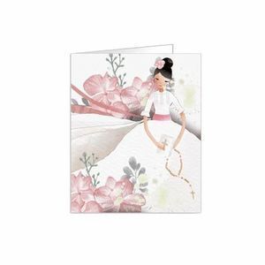 ETIQUETA REGALO TROQUELADA PERSONALIZABLE COMUNION NIÑA 90 UNIDADES