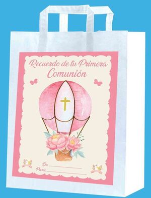 BOLSA GRANDE COMUNION GLOBO ROSA UNIDAD