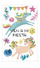 INVITACION MI FIESTA UNICORNIO BLISTER 8 UNIDADES